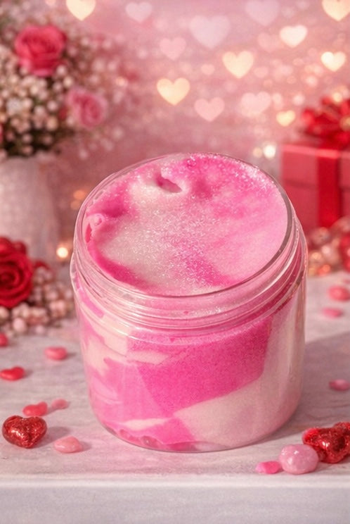 Raspberries + Cream Foaming Sugar Scrub